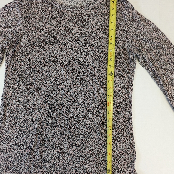 Cuddl Duds Pink Cheetah Print Pajama Top Women's Large Comfy Long Sleeve - Picture 4 of 12